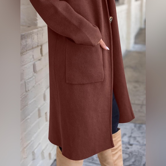NWT Chestnut Brown Coatigan - Picture 3 of 10